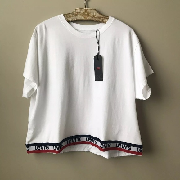 levis crop top white